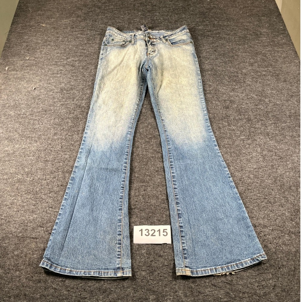 One Tuff Babe Jeans Womens 9 Blue Good Flare Leg Low Rise Stretch Y2K Denim